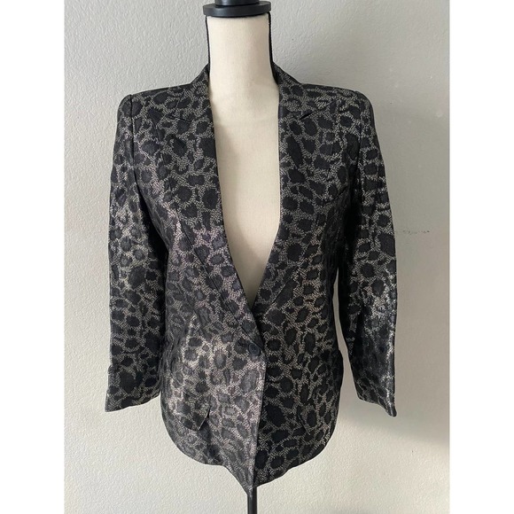 Smythe Blazer Printed Evening Leopard Pattern Jacket Size XS/2 - Picture 2 of 11